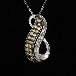 14k White Gold and Diamond Scroll Slider (chain not included).